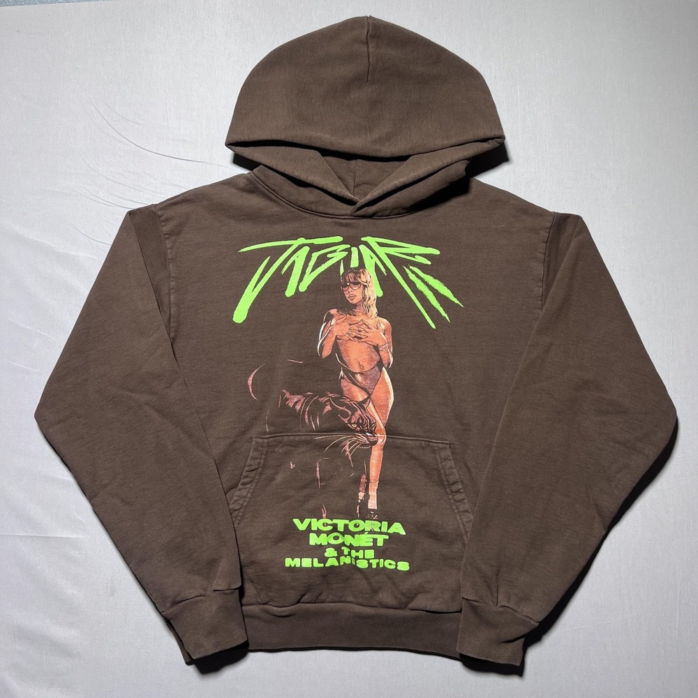 Victoria Monet Hoodie Mens‎ Medium Brown Jaguar II Pullover Tour Heavyweight